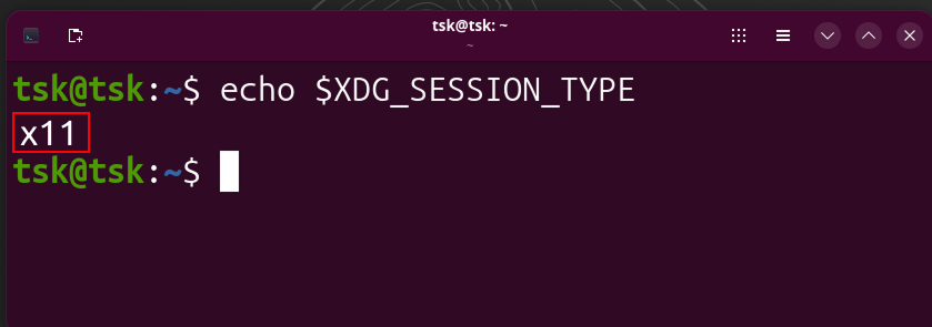 Output of echo XDG_SESSION_TYPE