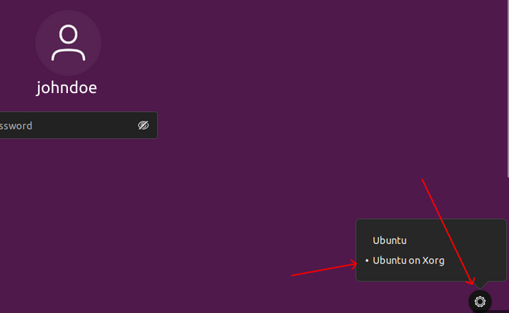 Choose Ubuntu on Xorg at the login screen