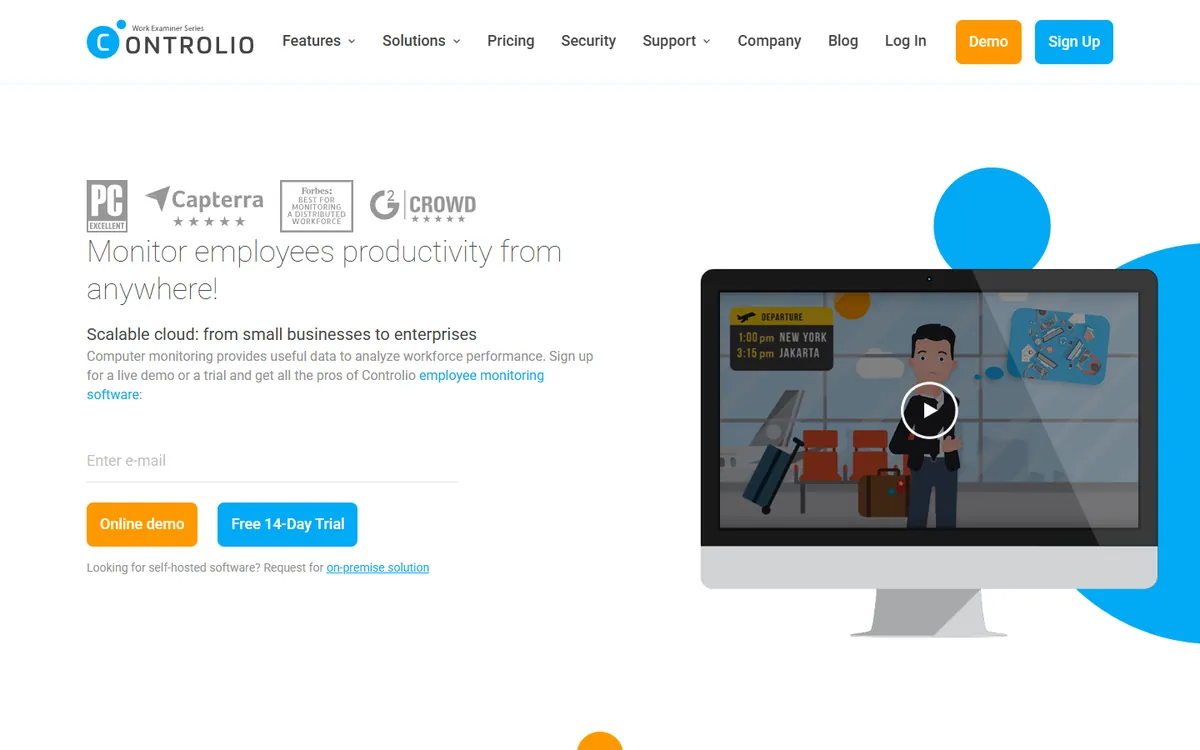 Controlio home page