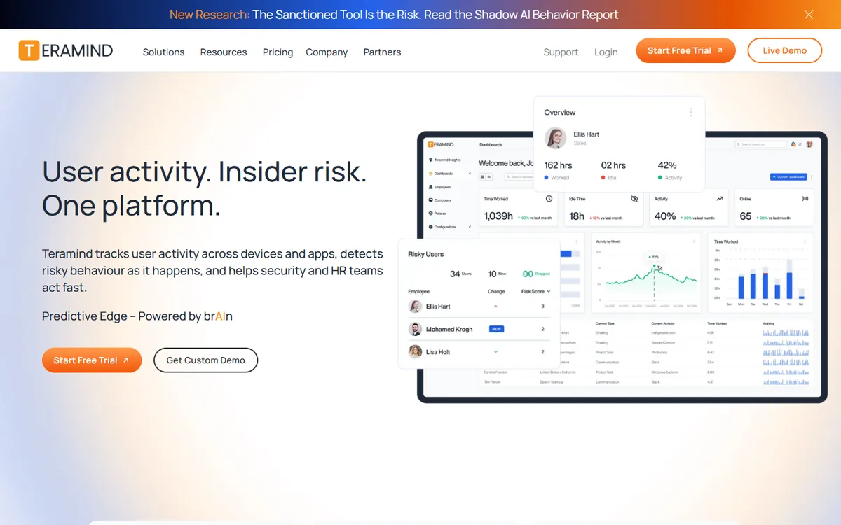 Teramind home page