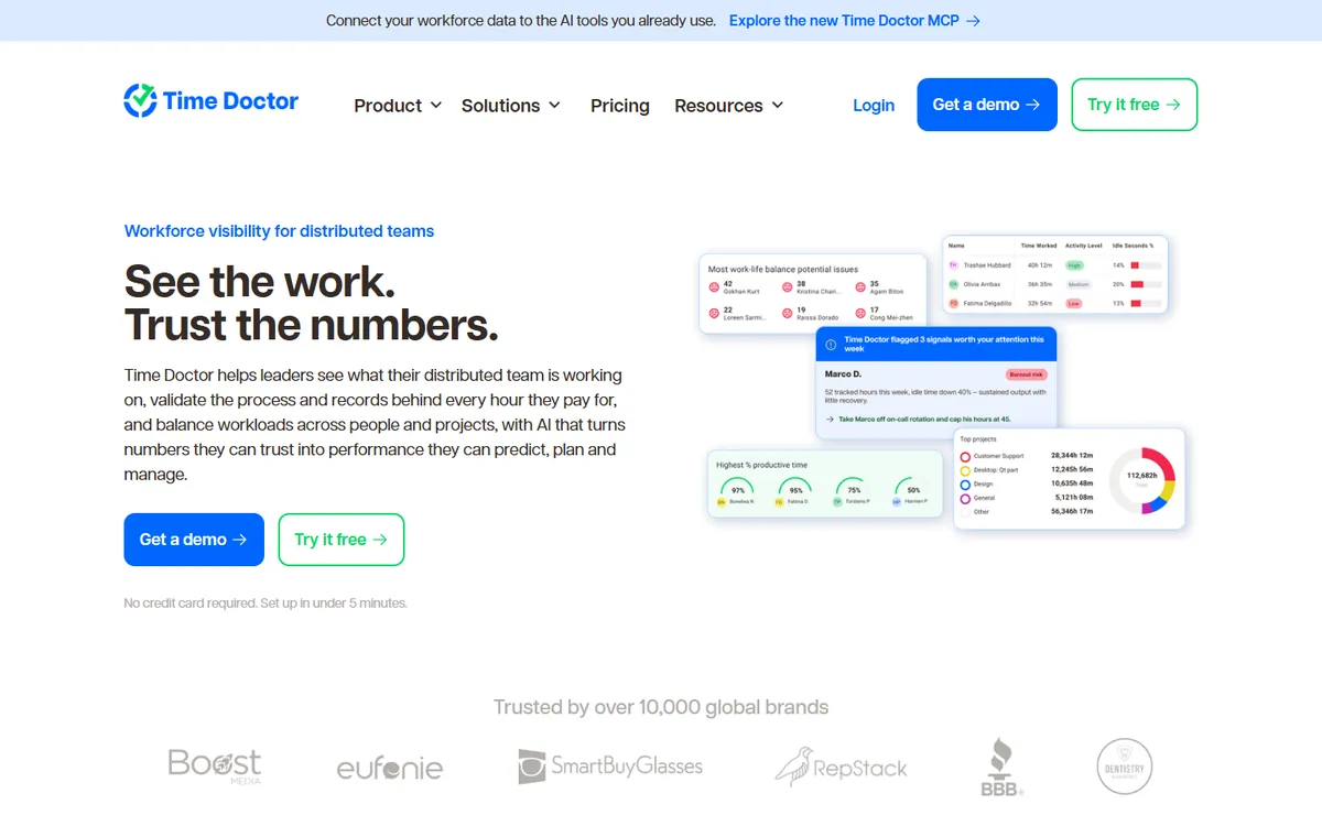 Time Doctor home page